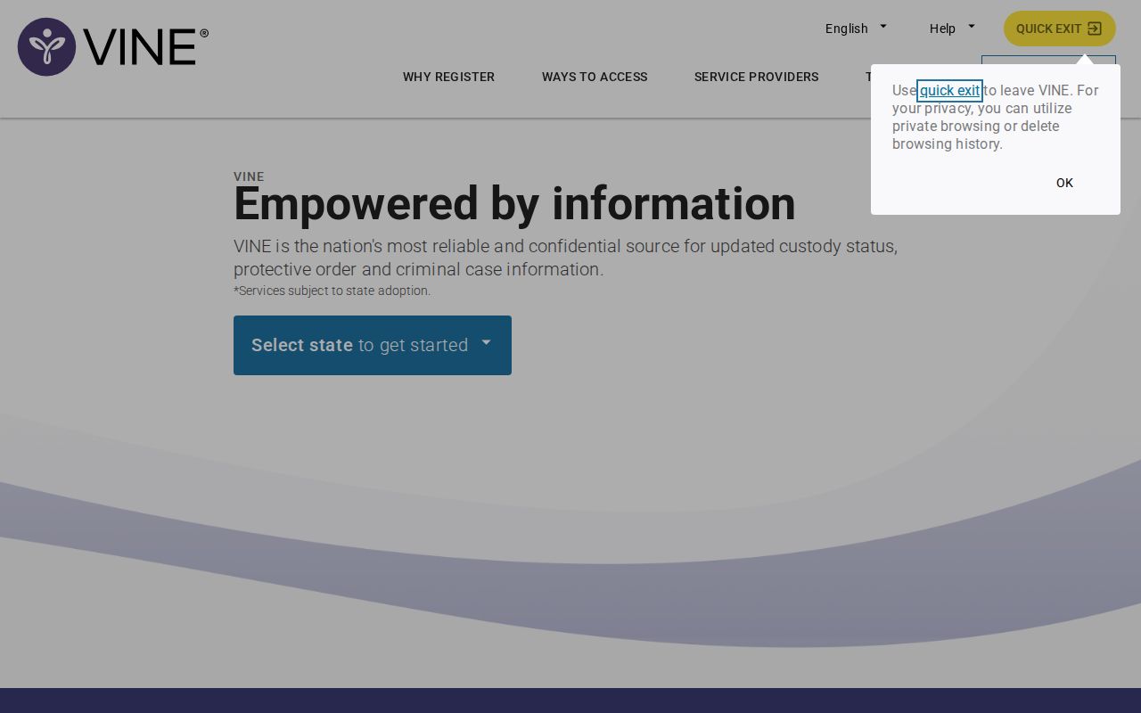 VINELink Kentucky person search screen